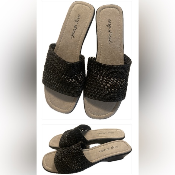 Easy Street Black Woven Mules - Picture 4 of 4